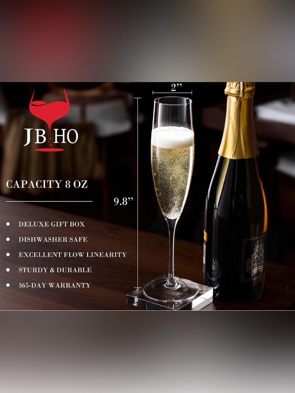 JBHO Hand Blown Champagne Glass - Picture 16 of 17